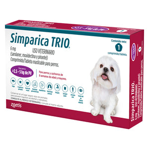 SIMPARICA TRIO PURPLE 2.5-5 KG 1 COMPRIMIDO
