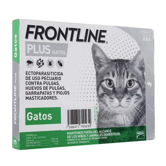 Frontline Plus Gato 2-8 kg 3 Pipetas